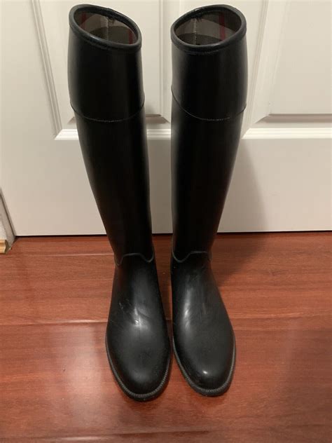 burberry gumboots ebay|Authentic Burberry London Tall Riding Boots/Gumboots .